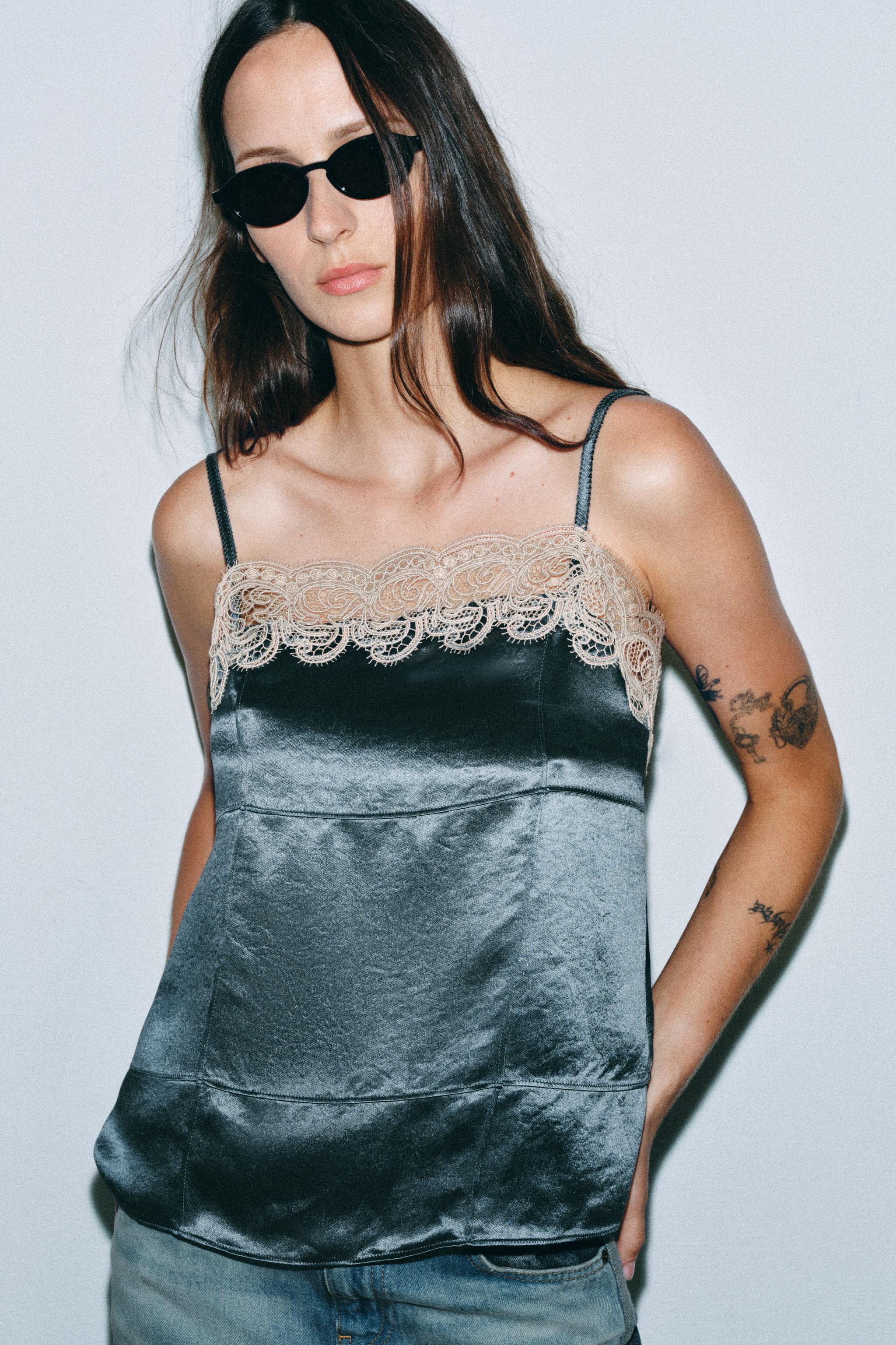 TOP LINGERIE DENTELLE CONTRASTE ZW COLLECTION